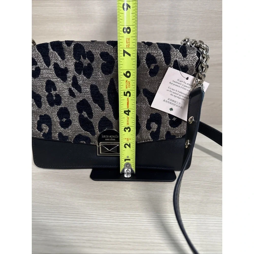 Kate Spade Neve Ocelot Medium Convertible Shoulder Crossbody Bag black gold $429